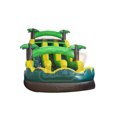 16' Tropical Double Lane Water Slide Front View