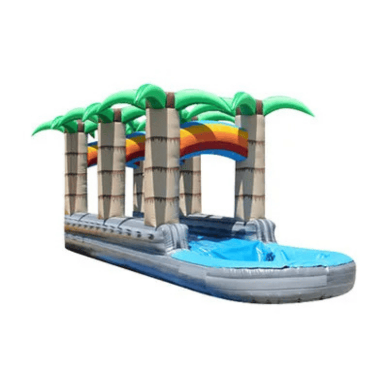 Paradise Slip N Dip – Dual Lane Water Slide with Tropical Flair Front Left Closer View