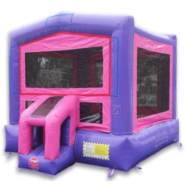 Moonwalk USA Pink and Purple Module Bounce House Front Left View