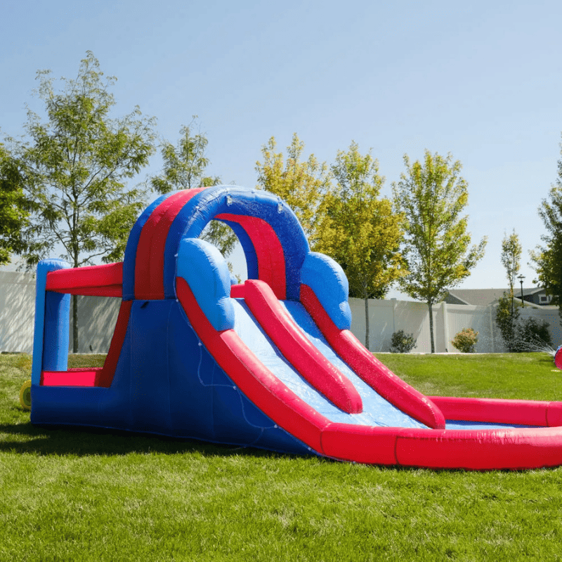 Avyna Royal Wave Bounce House 2 with Water Slide Front Right Outside View