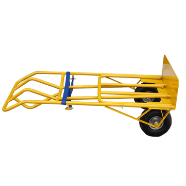Moonwalk USA 2-Wheel Yellow Dolly Side View of Horizontal Dolly