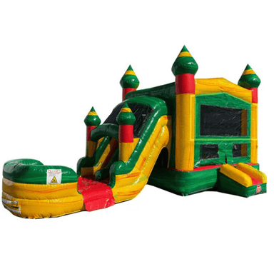 Moonwalk USA 2-Lane Fiesta Bounce House Combo Wet n Dry Front Right View
