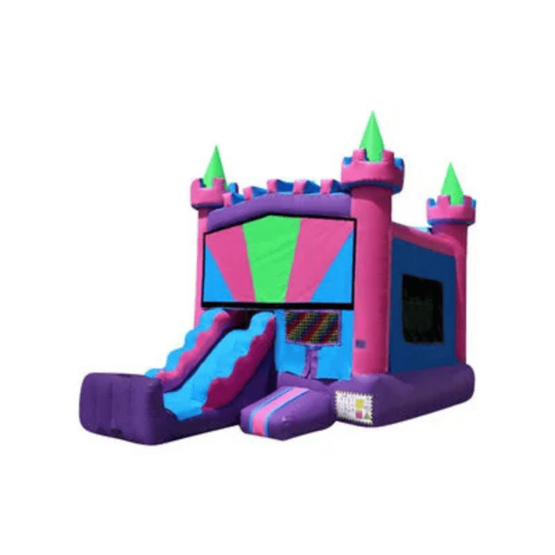 21ft Variety Color Mini Combo – Compact Multi-Color Bounce Combo for Rentals Front Left View