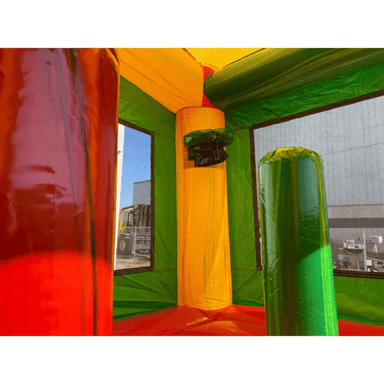 Moonwalk USA 2-Lane Fiesta Bounce House Combo Wet n Dry Top Corner View