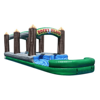 Rocky Island Slip N Dip – Rugged Adventure Inflatable Water Ride Front Right Close View