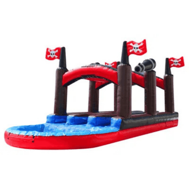 3-Lane Pirate Slip and Slide – Inflatable Water Adventure for Pirate-Themed Parties Front Left View
