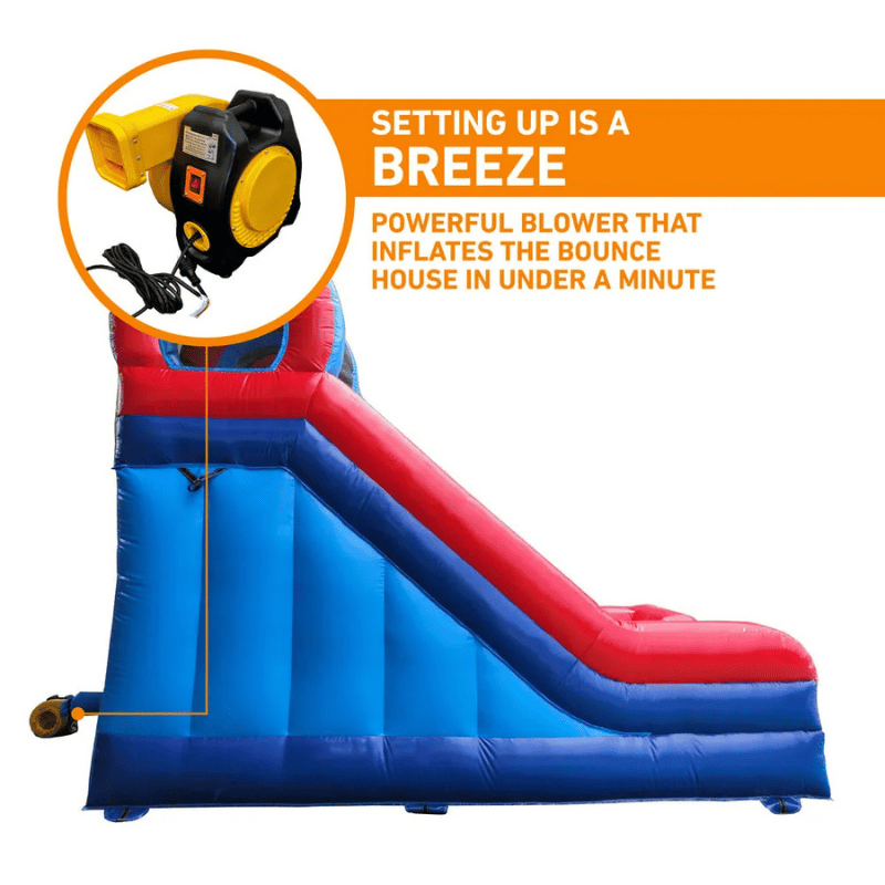 Avyna Mega Slide Pro Inflatable Right View with Blower Information