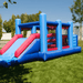 Avyna Royal Palace 2 Bounce House with Obstacle Course Side View with Slide and Obstacle Beam