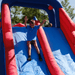 Avyna Royal Tower Slide 2 Bounce House Kid Sliding Down Blue Slide