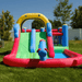 Avyna Royal Wave Bounce House 1 with Dual Lane Water Slide Front View with Cannon Shooting Water