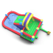 Avyna Royal Wave Bounce House 1 with Dual Lane Water Slide Top Render View with Blower Attached
