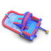 Avyna Royal Wave Bounce House 2 with Dual Lane Water Slide Top Render on White Background