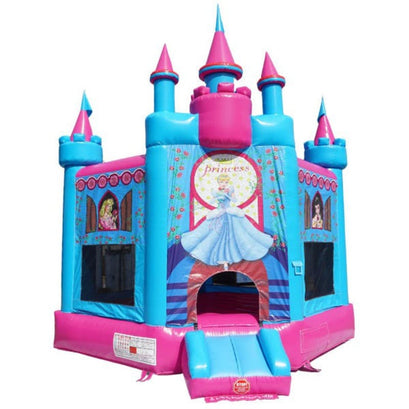 12 FT Princess Bounce Castle front view pink and blue