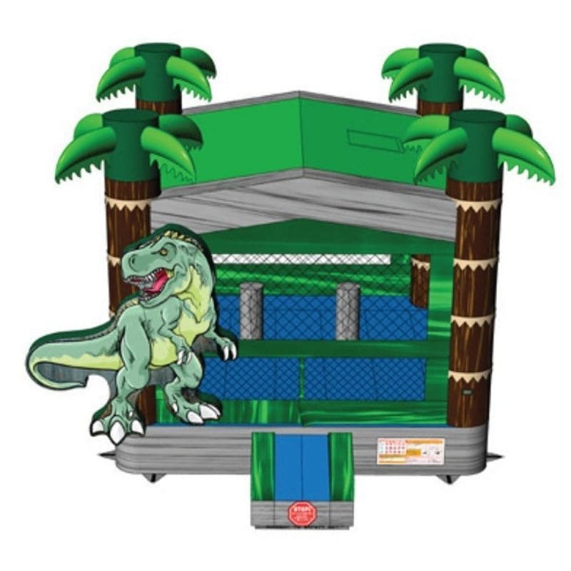 Eagle Bounce T-Rex Bounce House Front View on White Background