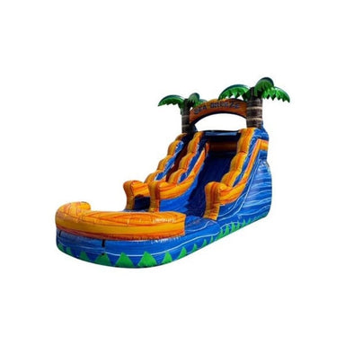 Bouncing Angels Sea Breeze Inflatable Water Slide - 13 FT in Blue and Orange Front Left Close