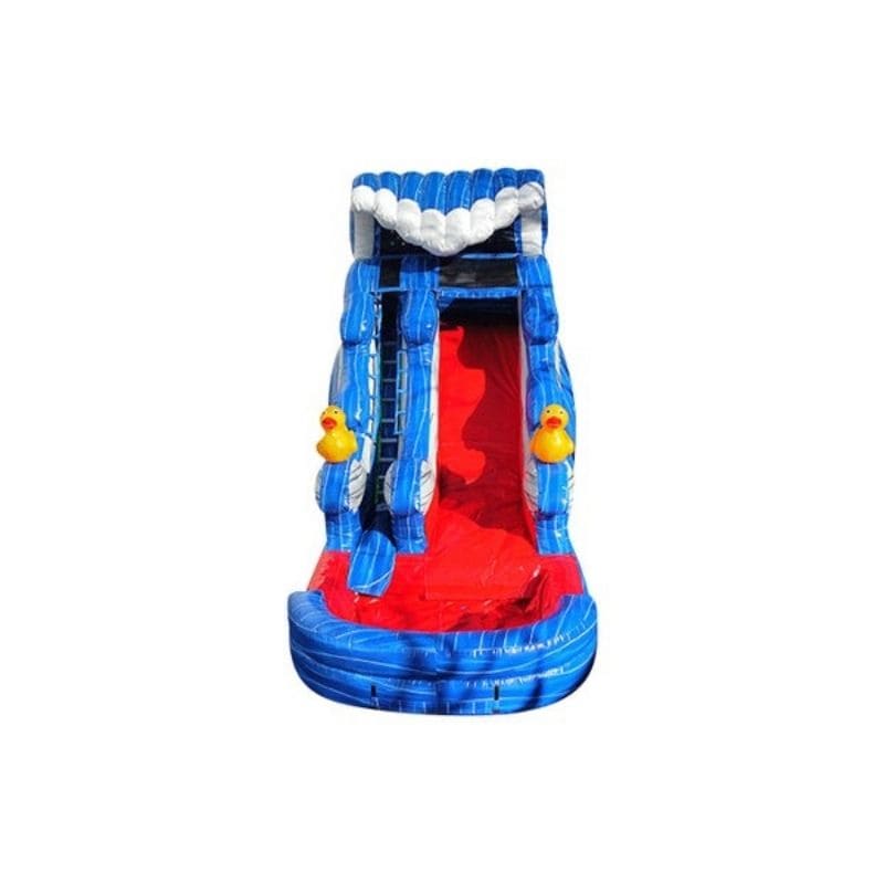 Bouncing Angels Duck Inflatable Water Slide - 16 FT in Blue Top Front