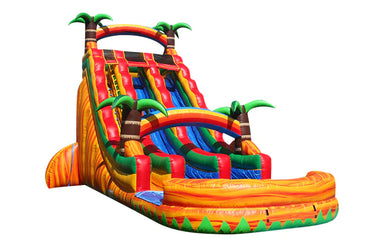 22ft Dual Tropical Paradise in Orange with 2 Lanes Front Right