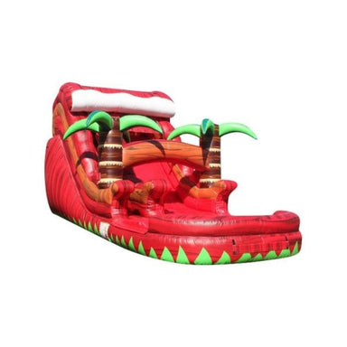 Bouncing Angels Tropical Fiesta Inflatable Water Slide - 14 FT in Red Front Right