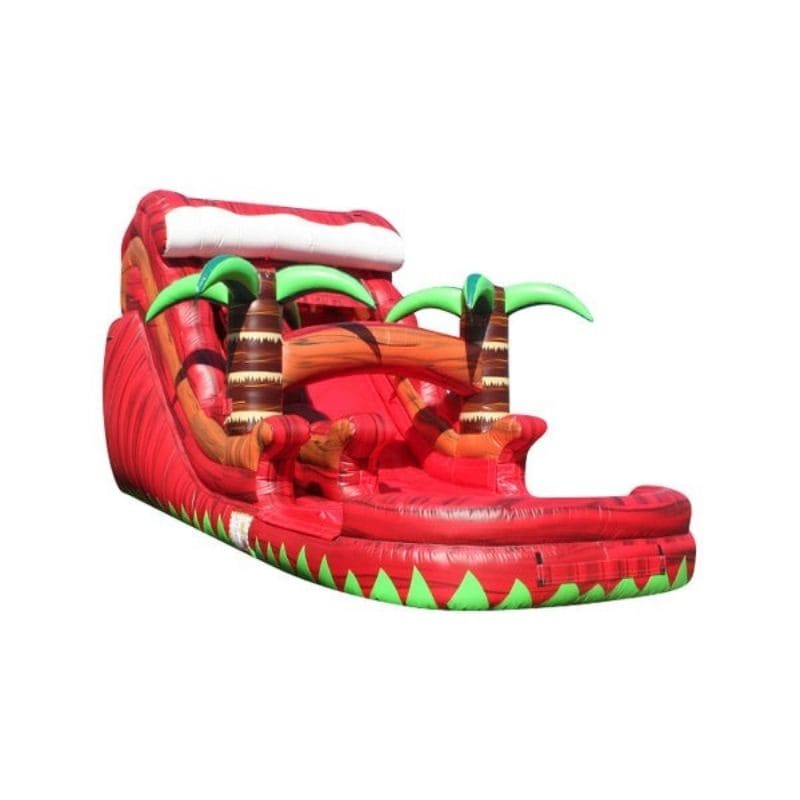 Bouncing Angels Tropical Fiesta Inflatable Water Slide - 14 FT in Red Front Right