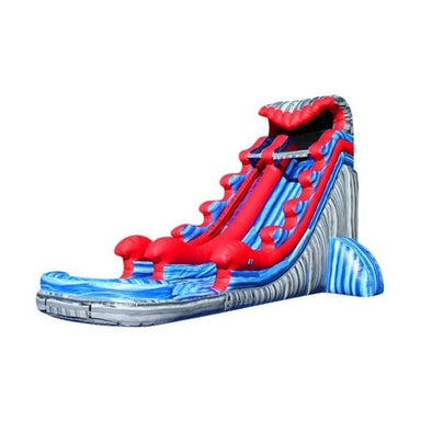 Bouncing Angels 22ft Wave Runner in Red and Blue Front Left