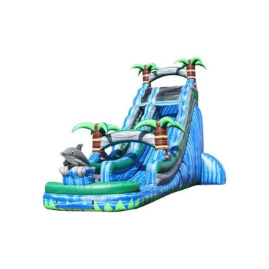 Bouncing Angels 22ft Dolphin Splash in Green and Blue Front Left Alternate