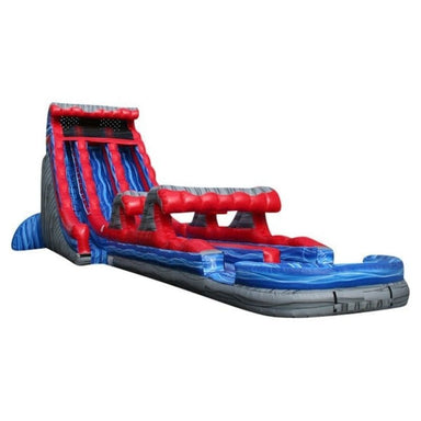 Bouncing Angels 22ft Dual Wave Water Slide 2 Lanes In Red and Blue Front Right
