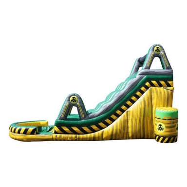 Bouncing Angels 18ft Triple Lane Hazard Water Slide in Green and Yellow Left