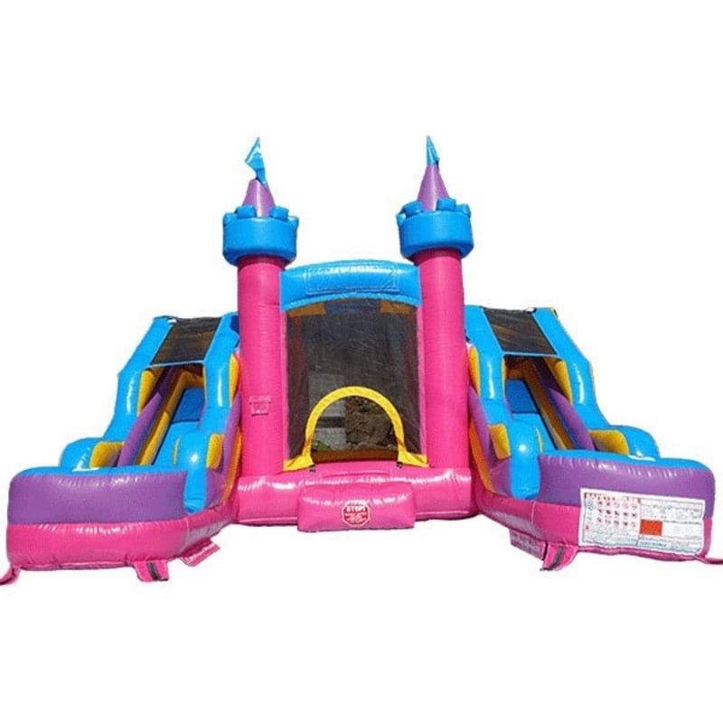 Eagle Bounce Premium Combo Package – Dual Lane Combo + 13' Water Slide Combo Princess View