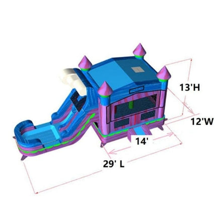 Wave Combo Bounce House specifications and dimensions diagram