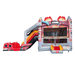 2-Lane Firetruck Bounce House Combo Wet n Dry with Slide in Red Front View