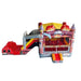 Eagle Bounce 2-Lane Firetruck Combo Wet n Dry with Slide in Red Front Top View