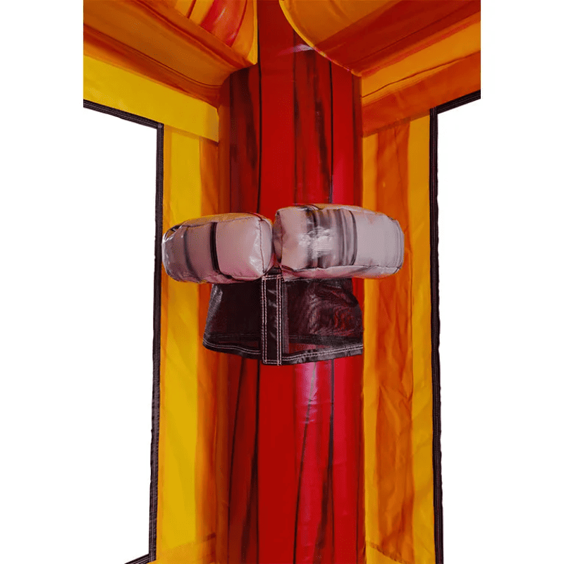 2-Lane Firetruck Bounce House Combo Wet n Dry with Slide in Red Hoop