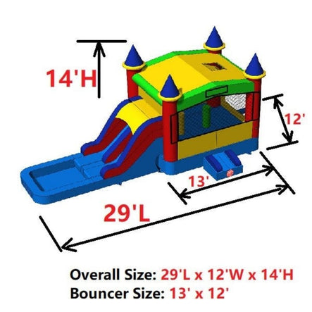 Castle Combo With Pool dimensions diagram 29x12x14
