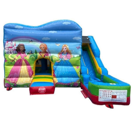 Princess Combo Bounce House with Pool Front View