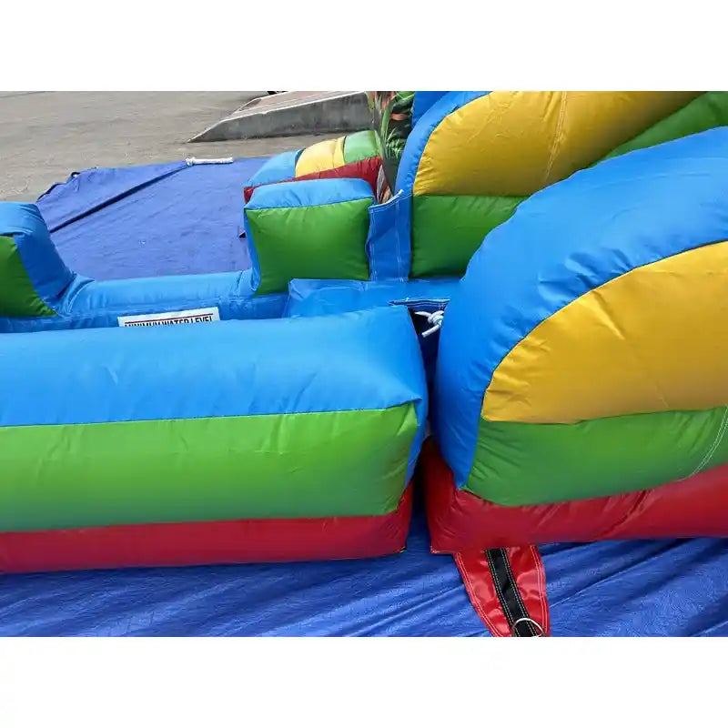 Removable Pool Side View of Safari Combo Bounce House with Detachable Pool