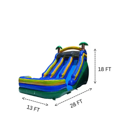 Specs  of the 18 FT Green Dual Lane Water Slide