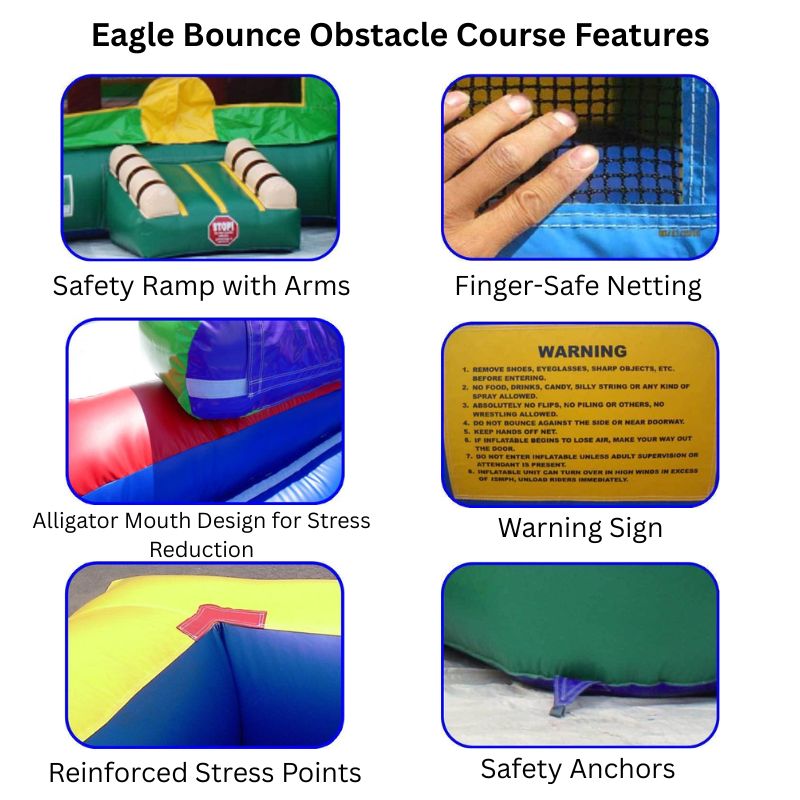 Eagle Bounce 40ft Turbo Gamer Inflatable Obstacle Course
