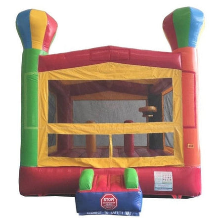 13x13 Balloon Bounce House front angle with hot-air-balloon posts