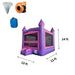 Eagle Bounce 13x13 Pink Castle Bounce House Front Left View Dimensions and Accessories