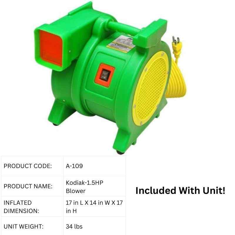 Eagle Bounce 18 FT Purple Wet and Dry Inflatable Slide 1.5 Horsepower Commercial Blower Included with Unit