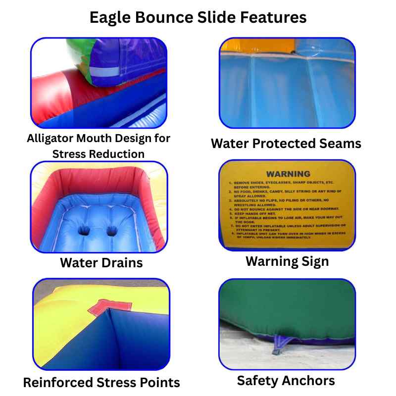 Eagle Bounce 19 FT Race Car Wet and Dry Water Slide Safety Features