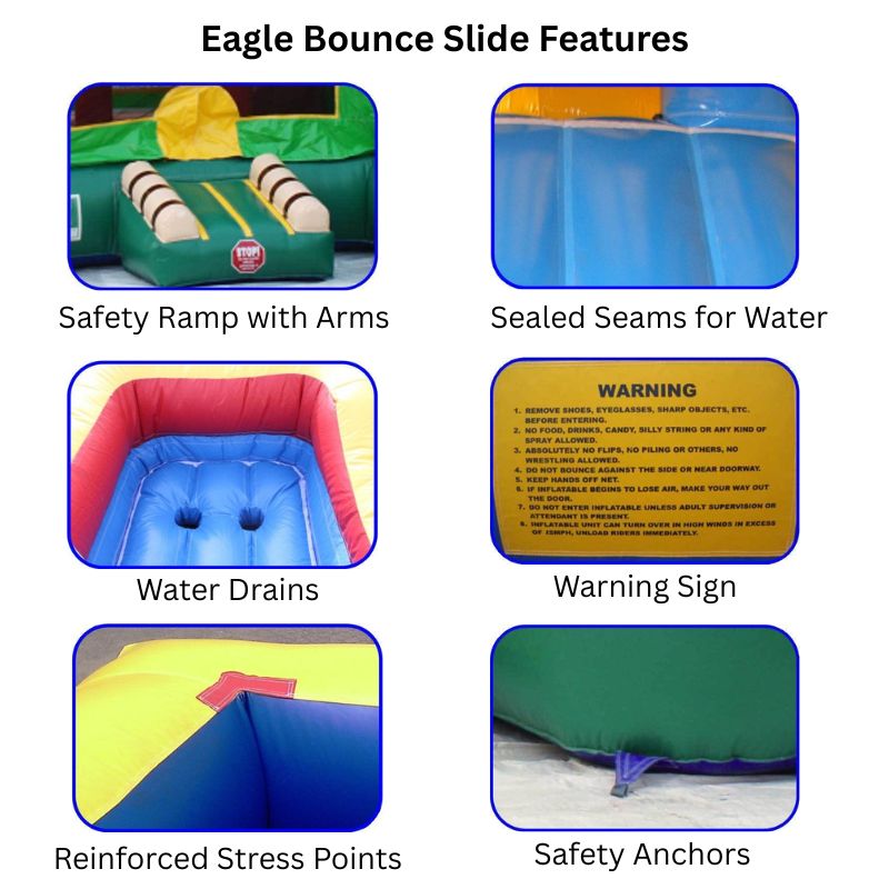Eagle Bounce 19 FT Space Theme Wet and Dry Water Slide Safety Features