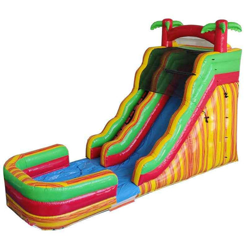 19 FT Volcano Water Slide Inflatable Front Right View