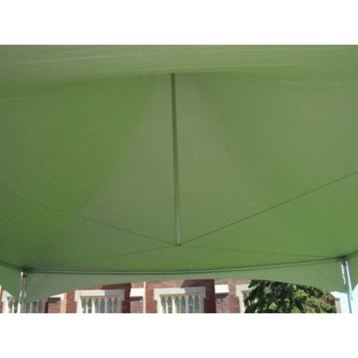 20x40 commercial frame tent with block-out vinyl center pole set up view