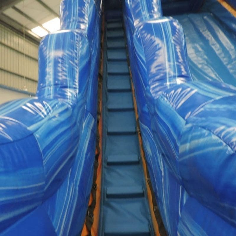 Eagle Bounce 22 FT Green Water Slide with Pool Ladder View