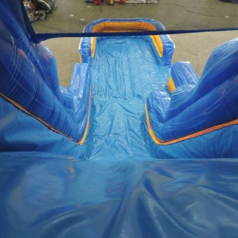 Eagle Bounce 22 FT Green Water Slide with Pool Slide View