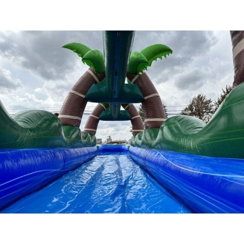 Eagle Bounce 24 FT Jurassic Dinosaur Water Slide with Slip and Slide Inside View