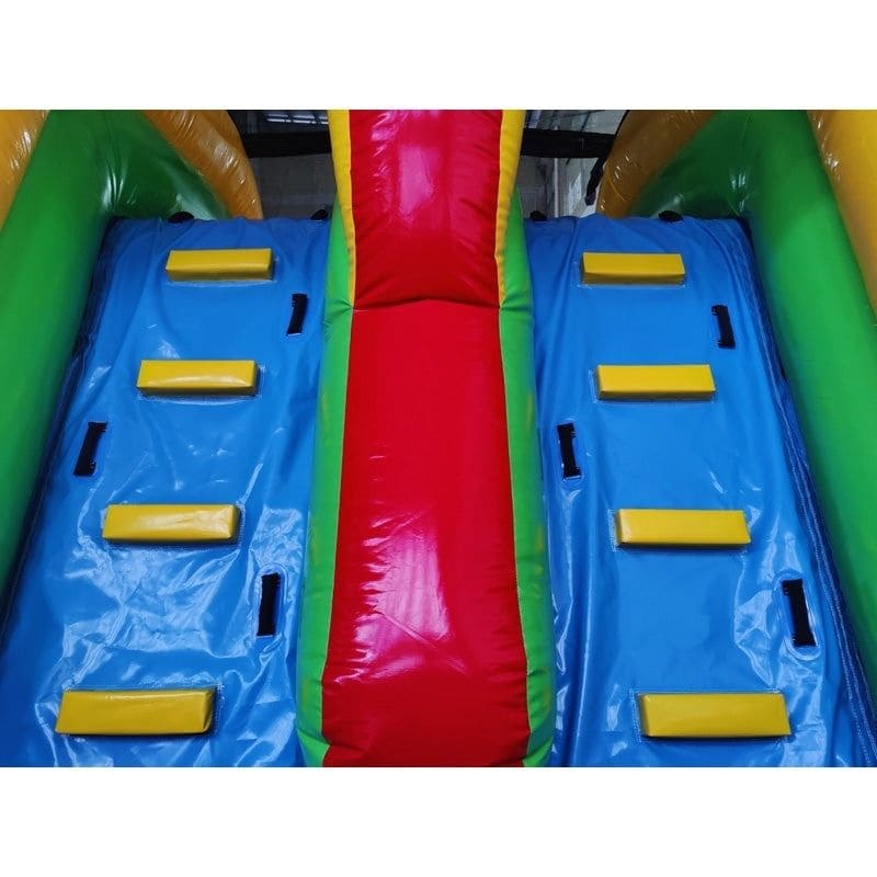 Eagle Bounce 40 FT Turbo Inflatable Rainbow Obstacle Course Dual Ladder to Slide View