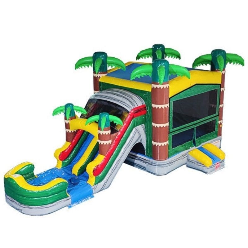 Front Right View of Paradise Combo Wet and Dry Bounce House by Eagle Bounce