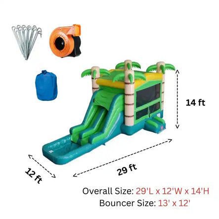Dimensions diagram for Palm Tree Combo with Pool